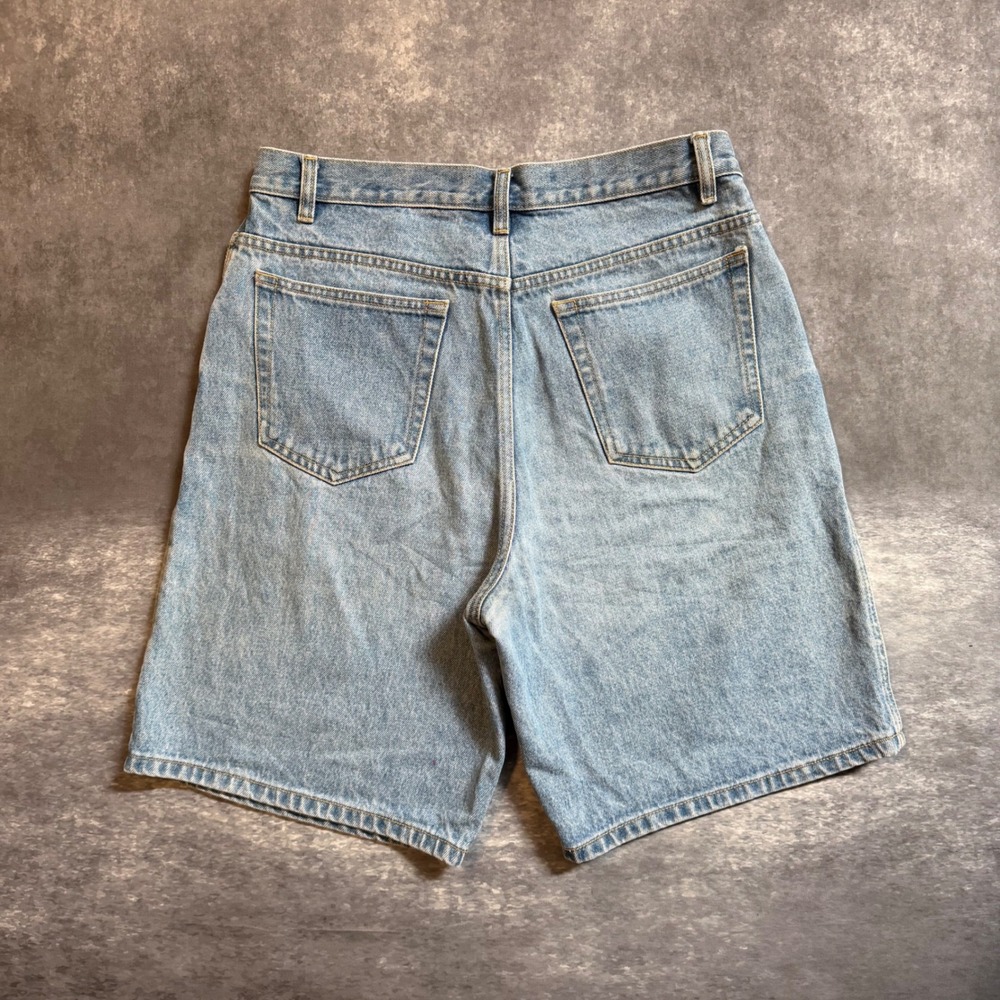 Vintage Falls Creek Mens Loose Fit Denim Jean Shorts Light Wash Blue 32 Cotton